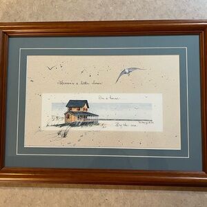D Morgan “House by the Sea” Wall Art in Blue